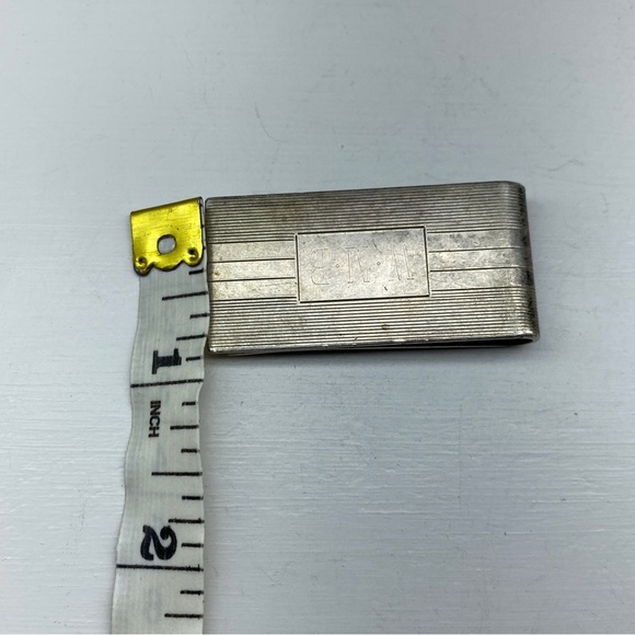 Vintage Engraved Sterling Silver Money Clip Emgraved W.M.B. Made by B.A.B. - Picture 10 of 11